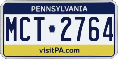 PA license plate MCT2764
