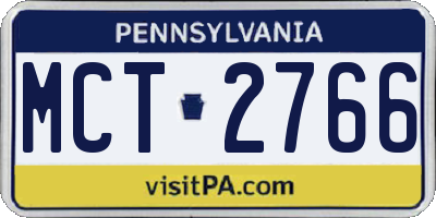 PA license plate MCT2766