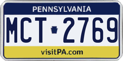 PA license plate MCT2769