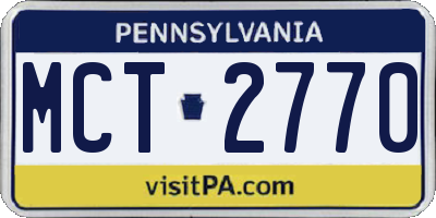 PA license plate MCT2770