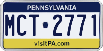 PA license plate MCT2771