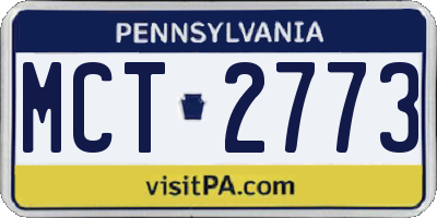 PA license plate MCT2773
