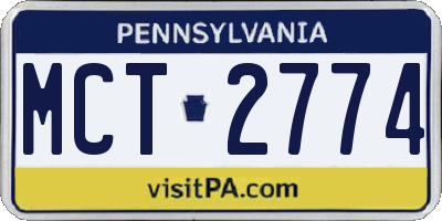 PA license plate MCT2774