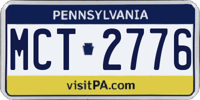 PA license plate MCT2776