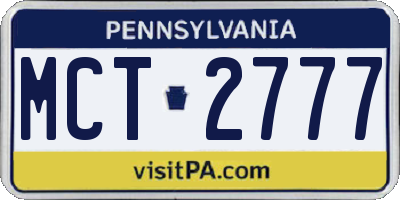 PA license plate MCT2777