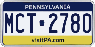 PA license plate MCT2780