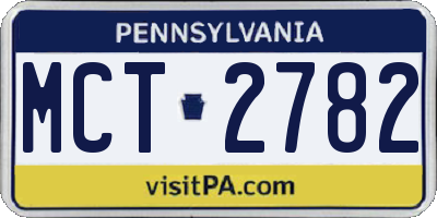 PA license plate MCT2782