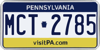 PA license plate MCT2785