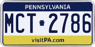 PA license plate MCT2786
