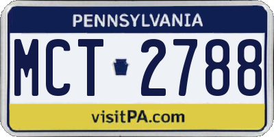 PA license plate MCT2788