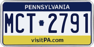 PA license plate MCT2791