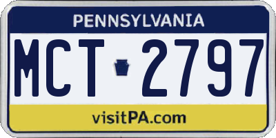 PA license plate MCT2797