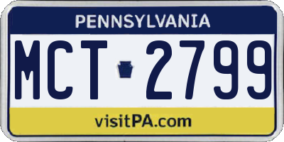 PA license plate MCT2799
