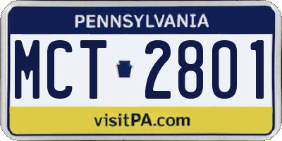 PA license plate MCT2801