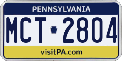 PA license plate MCT2804