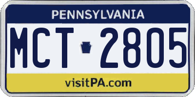 PA license plate MCT2805