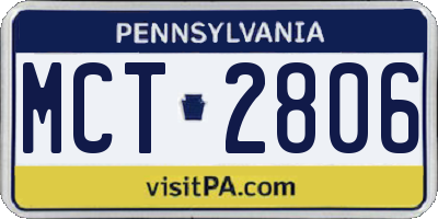 PA license plate MCT2806