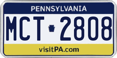 PA license plate MCT2808