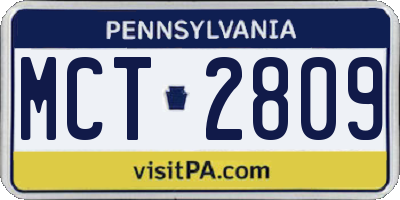 PA license plate MCT2809