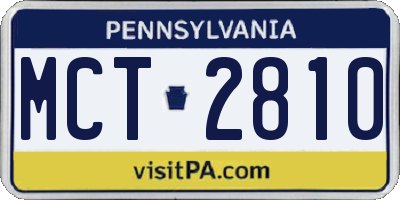 PA license plate MCT2810