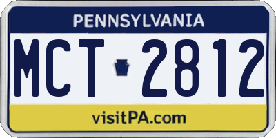 PA license plate MCT2812
