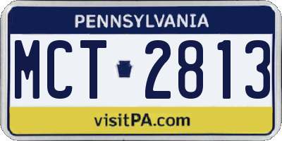PA license plate MCT2813
