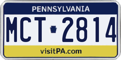 PA license plate MCT2814