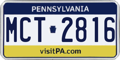 PA license plate MCT2816