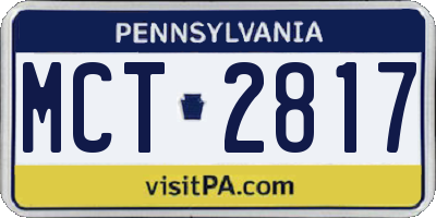 PA license plate MCT2817