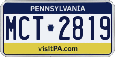 PA license plate MCT2819