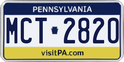 PA license plate MCT2820