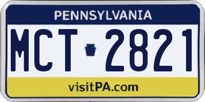 PA license plate MCT2821