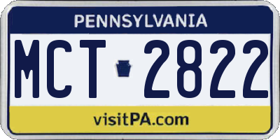PA license plate MCT2822
