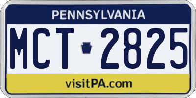 PA license plate MCT2825