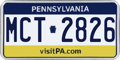 PA license plate MCT2826