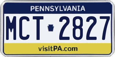 PA license plate MCT2827