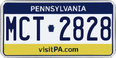 PA license plate MCT2828