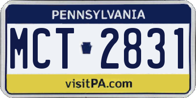 PA license plate MCT2831