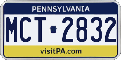 PA license plate MCT2832