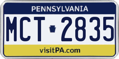 PA license plate MCT2835