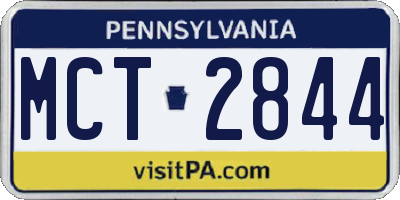 PA license plate MCT2844