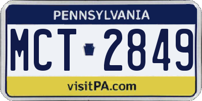 PA license plate MCT2849