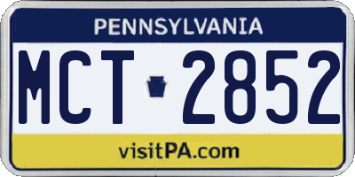 PA license plate MCT2852
