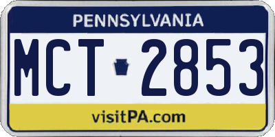 PA license plate MCT2853