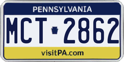 PA license plate MCT2862