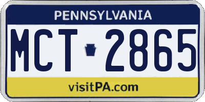 PA license plate MCT2865