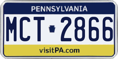 PA license plate MCT2866