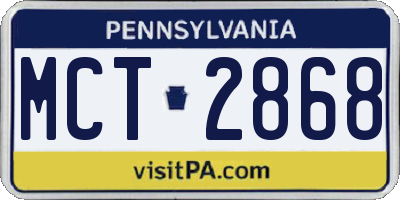 PA license plate MCT2868