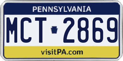 PA license plate MCT2869