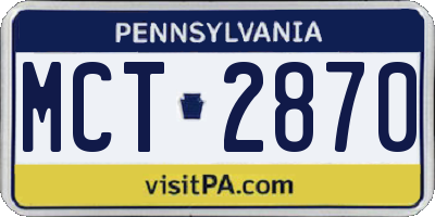 PA license plate MCT2870